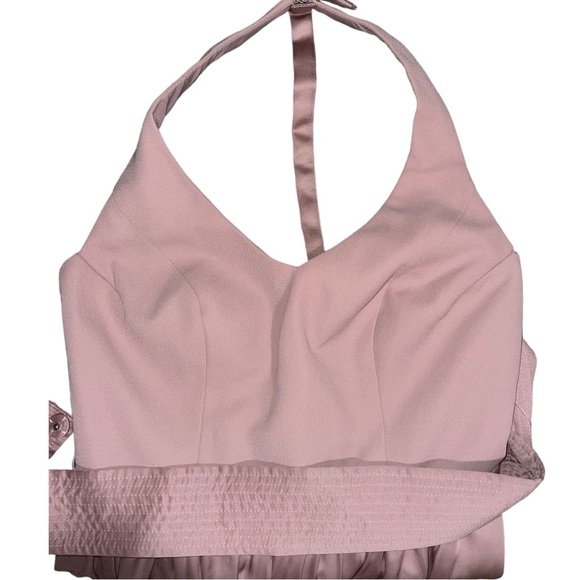 Vera Wang White “Quartz” Halter David’s Bridal VW360214 Bridesmaid Dress - 2 - Picture 9 of 16